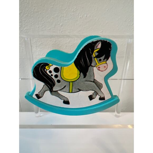 Vintage Fisher Price Little People Rocking Horse Playpen Nursery Set 1970's - Picture 6 of 8